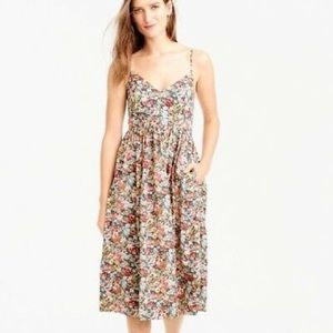 J.crew Lace-up back dress Liberty Thorpe Floral